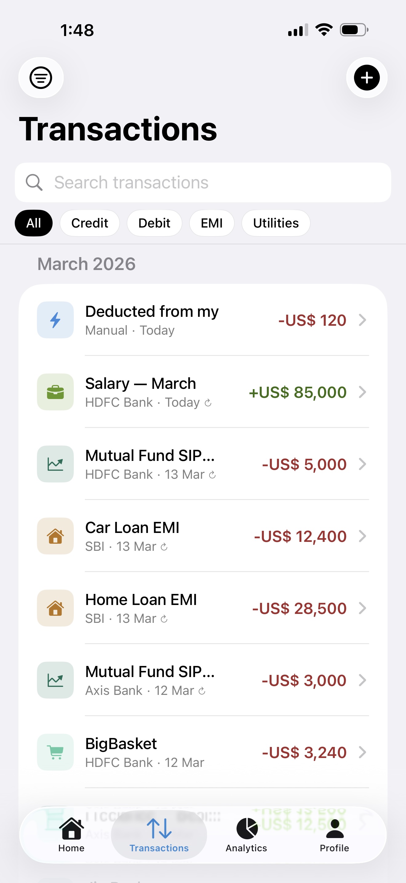 Expense Pulse app screenshot