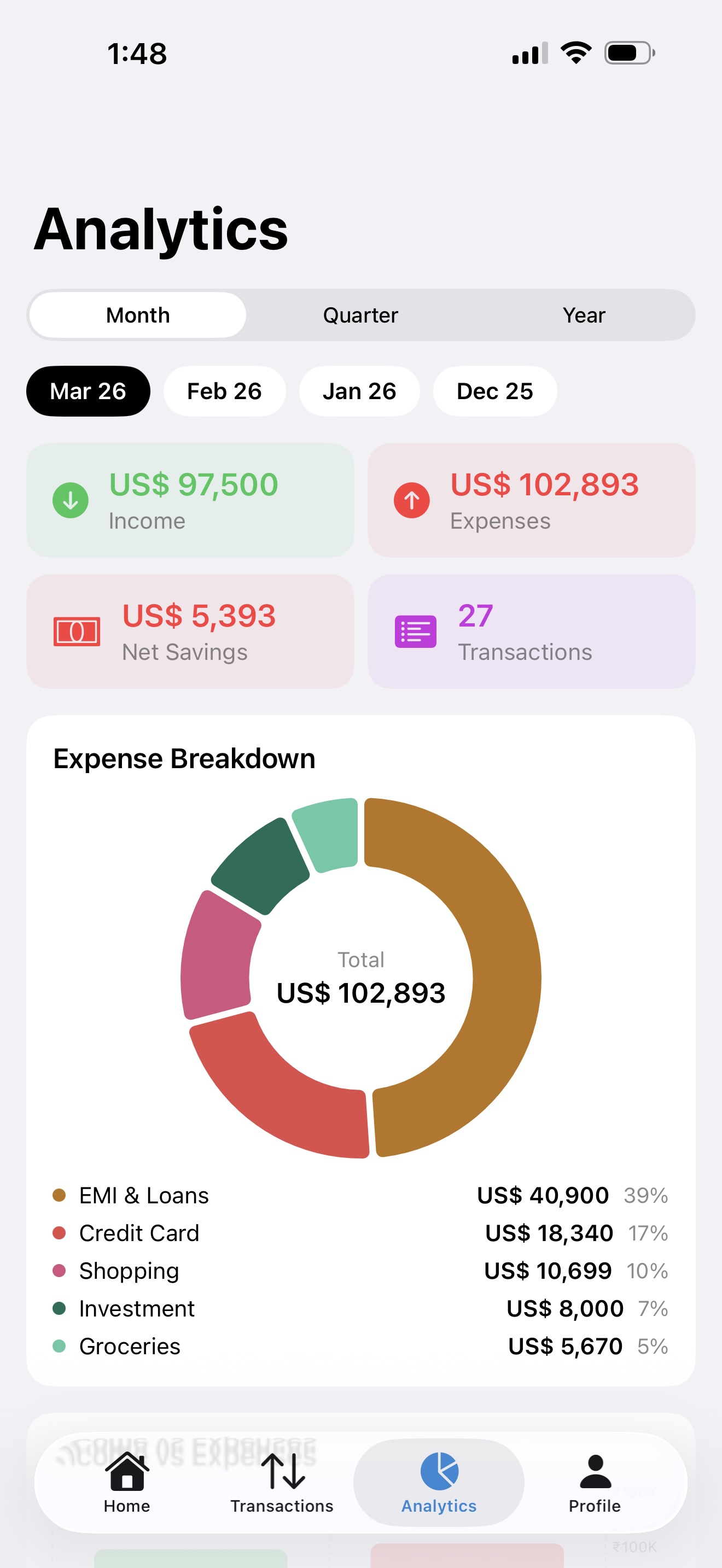 Expense Pulse app screenshot