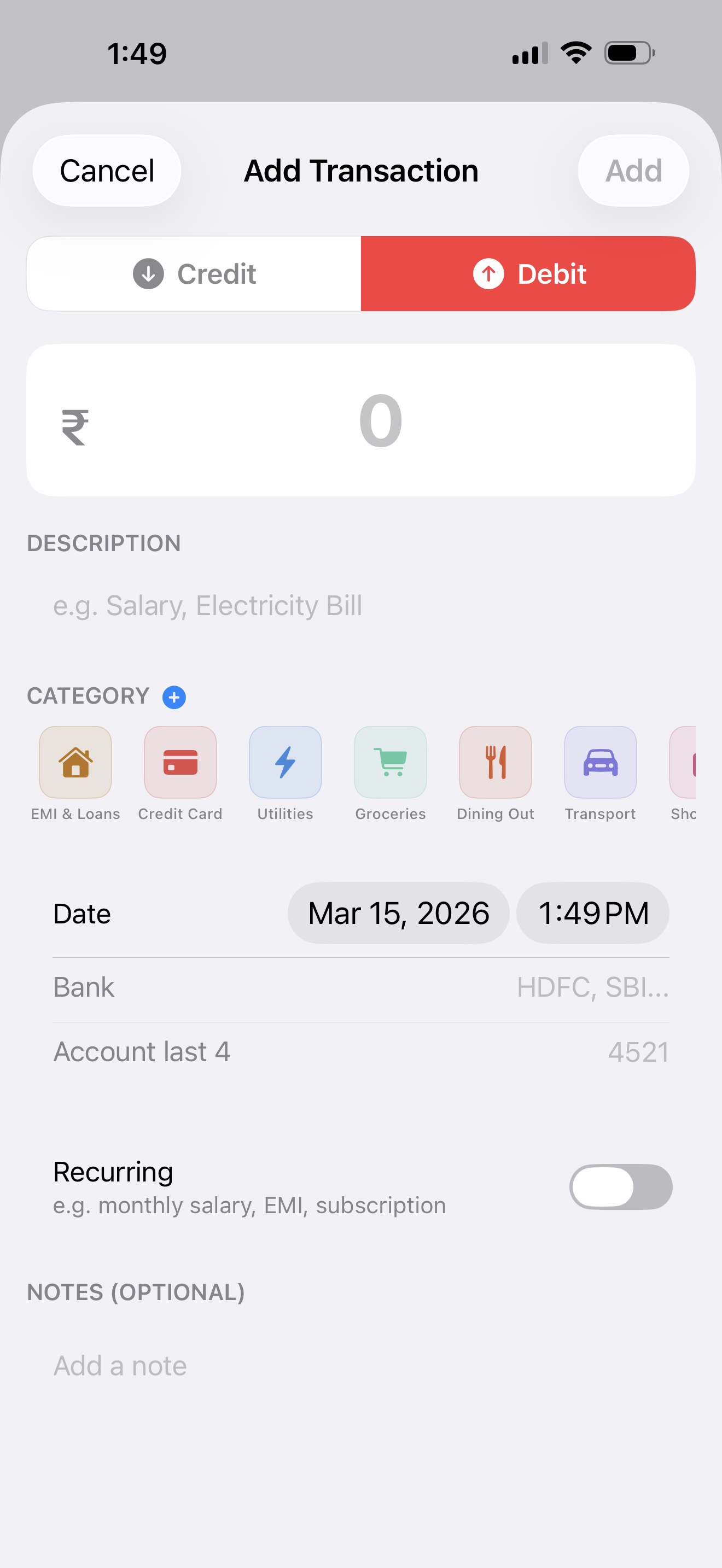 Expense Pulse app screenshot